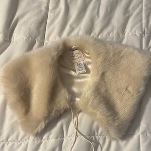 Kids Cream Faux Fur Collar